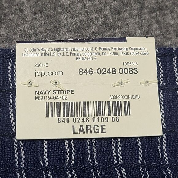 St John's Bay Womens Shorts Large Linen Blend Navy Stripe Beach Party Outdoor - Picture 6 of 9